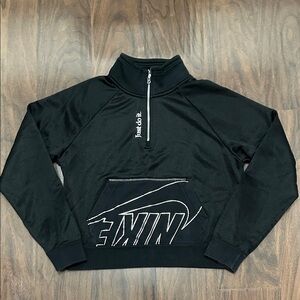 Nike Sportswear Icon Clash 1/4 Zip Fleece Pullover Sweatshirt Black/Silver